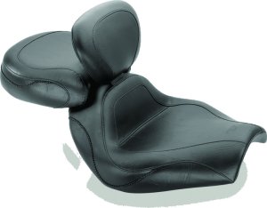 Kawasaki M95 Two-Piece Motorcycle Seat - Mustang Motorcycle - Sport Touring with Driver Backrest - Black - 2005
